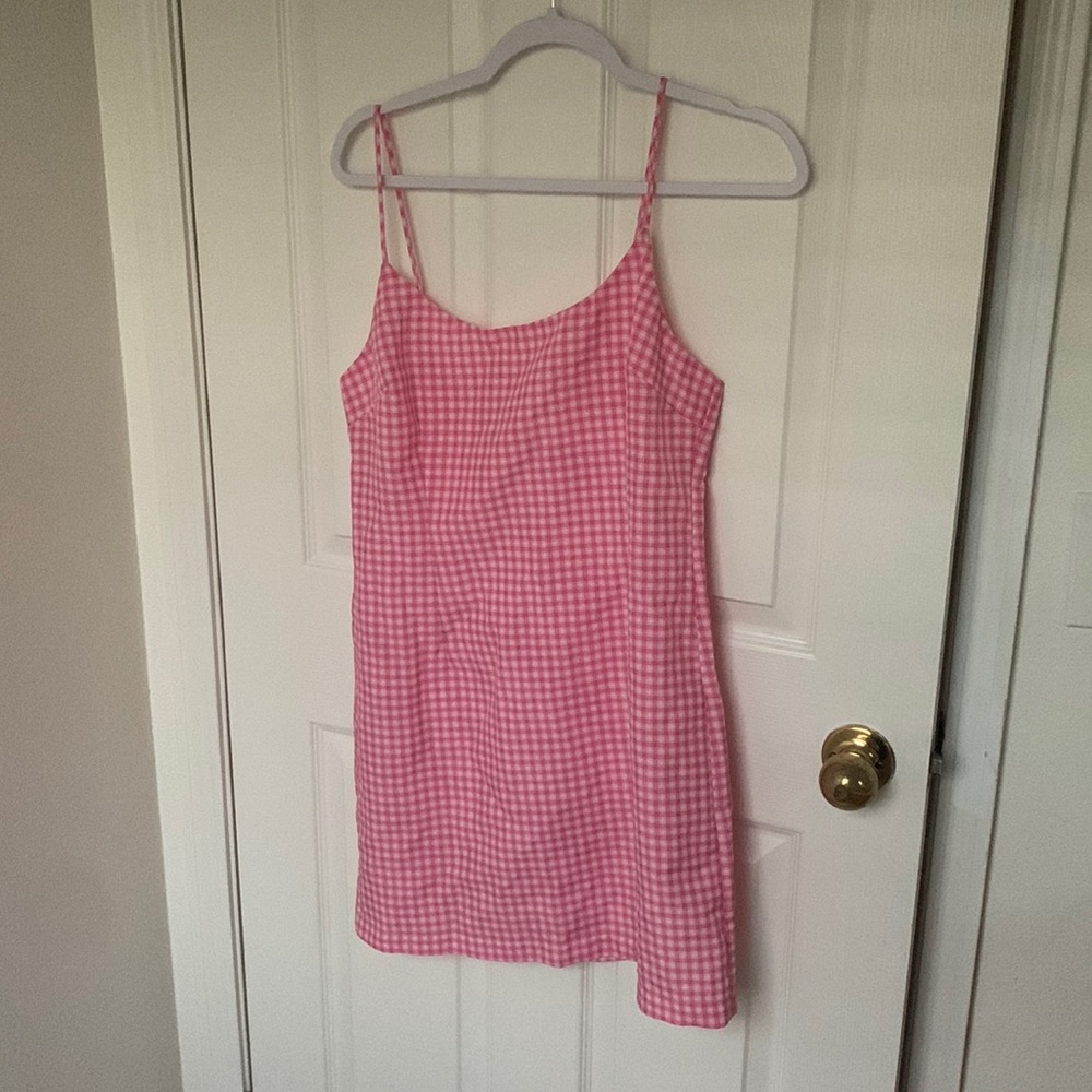 Size medium pink gingham dress